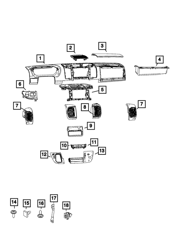 7DX47LXHAA - Interior Trim: Instrument Panel Cover for Mopar Image image