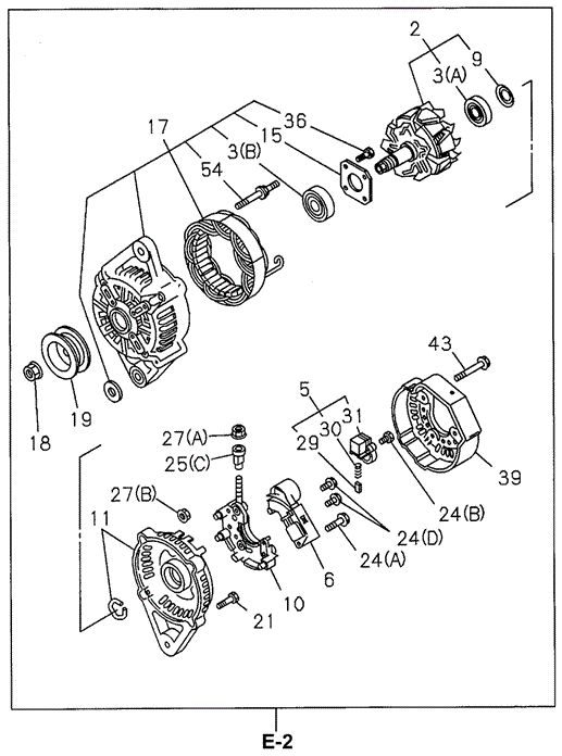Generator Components (12V-60A) for 1996 Acura SLX #0