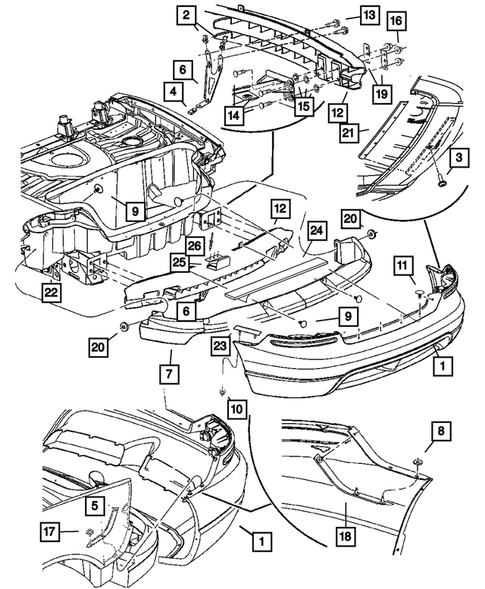 Rear Bumper and Fascia for 2009 Dodge Viper #0