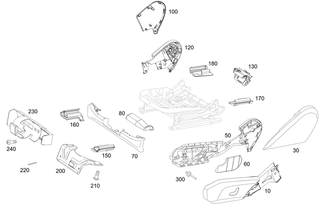 2059190222 - Driver Seat: Cover, Height Adjustment for Mercedes-Benz: AMG GT 43, AMG GT 53, AMG GT 63, AMG GT 63 S, AMG GT 63 S E Performance, C350e, C400, C450 AMG, C63 AMG, CLS450, CLS53 AMG, E300, E350, E43 AMG, E53 AMG, E63 AMG S, G500, G550, G580, G63 4x4 Squared AMG, G63 AMG, GLC300, GLC43 AMG, GLC63 AMG, GLC63 AMG S Image image