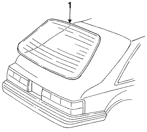 Glass & Hardware - Back for 1989 Ford Mustang #0