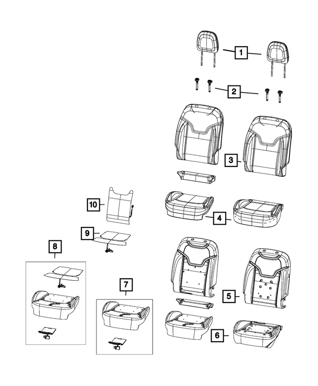 7CS70LT5AA - Interior Trim: Front Seat Back Cover, Left for Mopar Image image
