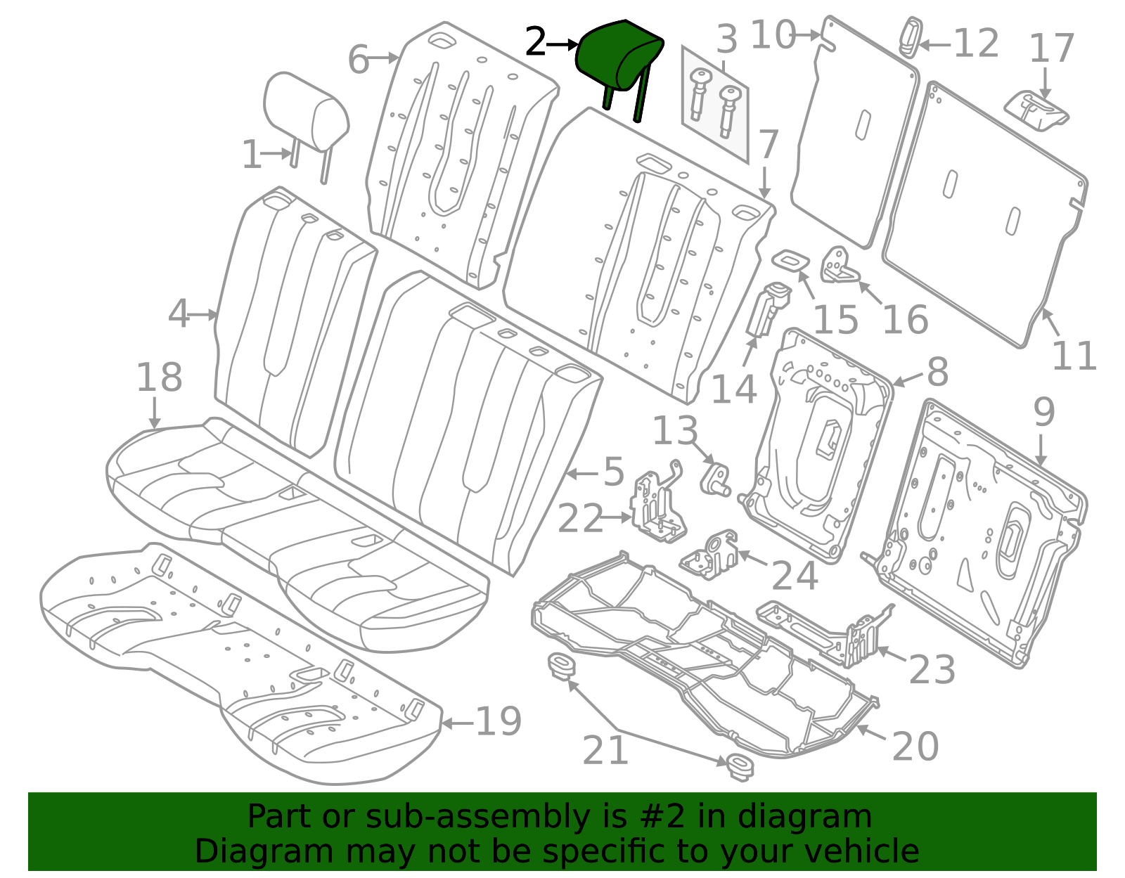 LR026843 - High-Quality Headrest for 2012-2015 Land Rover Range Rover ...