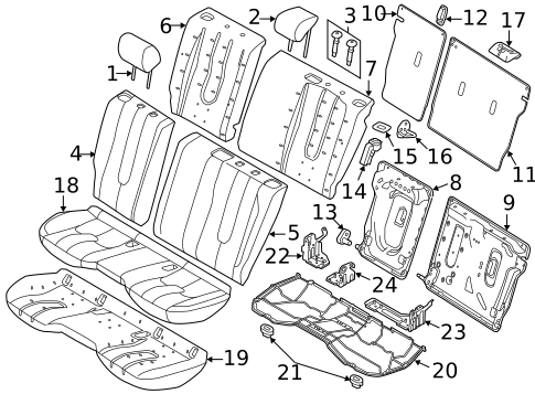 Rear Seat Components for 2012 Land Rover Range Rover Evoque #0