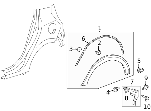 Exterior Trim - Quarter Panel for 2018 Toyota Prius C #0