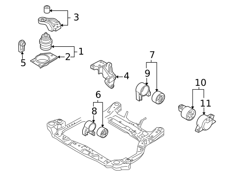 Engine & Trans Mounting for 2009 Kia Rio5 #0