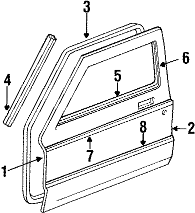 55235240 - Body: Door Shell for Mopar Image
