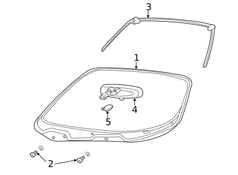 Glass - Windshield for 2005 Ford Thunderbird #0