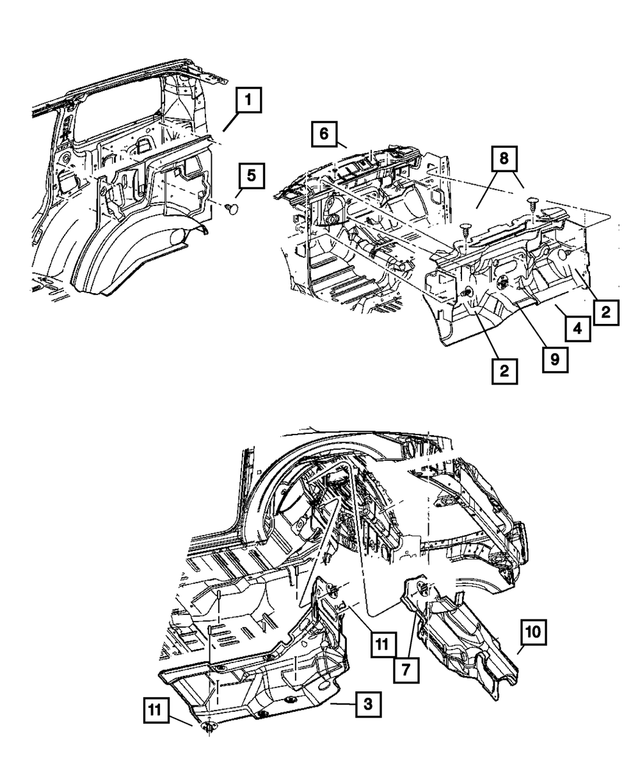 55361450AE - Interior Trim: Panel Inner Silencer, Right for Mopar Image