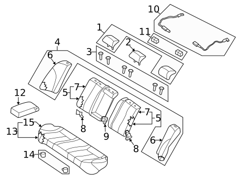 Rear Seat Components for 2008 Kia Optima #0