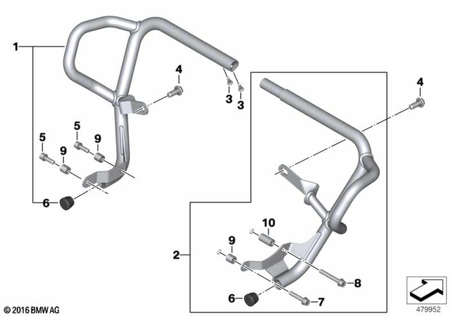 46638388010 - : Right Engine Protection Bar for BMW-Motorrad Image
