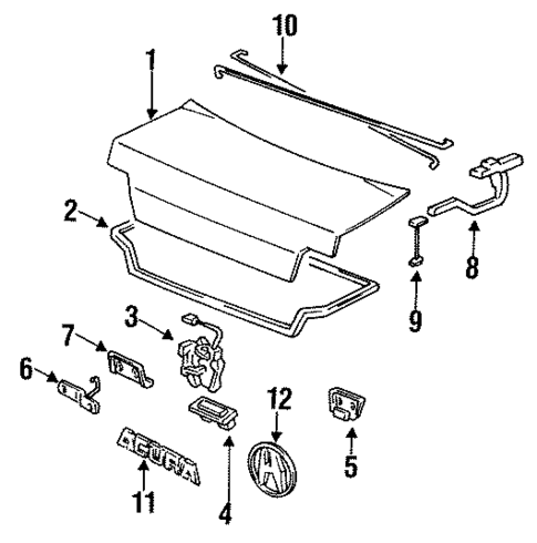 Trunk for 1992 Acura Vigor #0