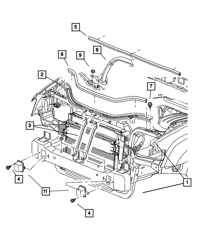 55394777AB - Cooling: Hood To Plenum Seal for Mopar Image