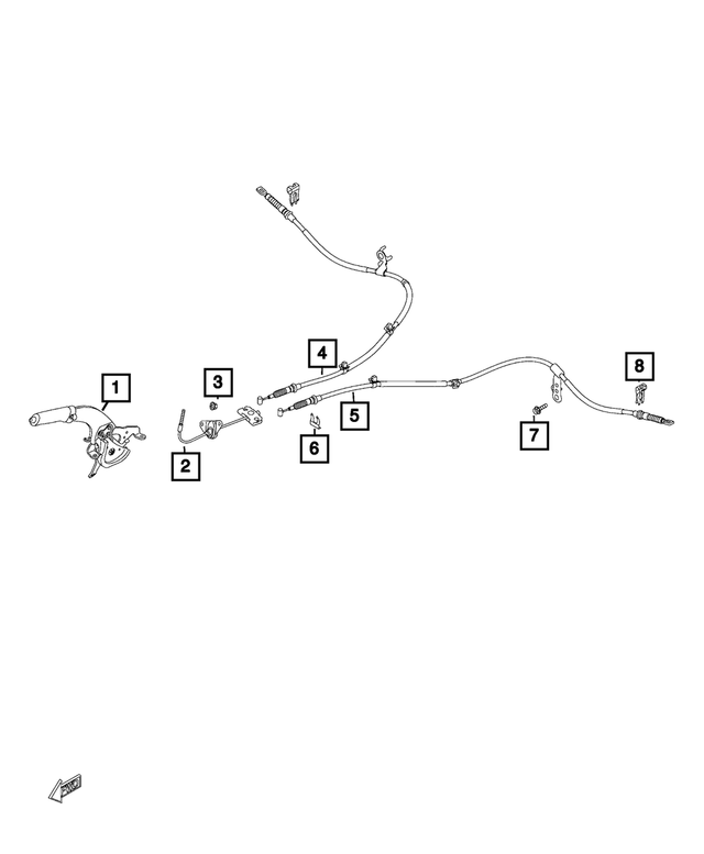 68313262AA - Brakes: Parking Brake Cable for Mopar Image