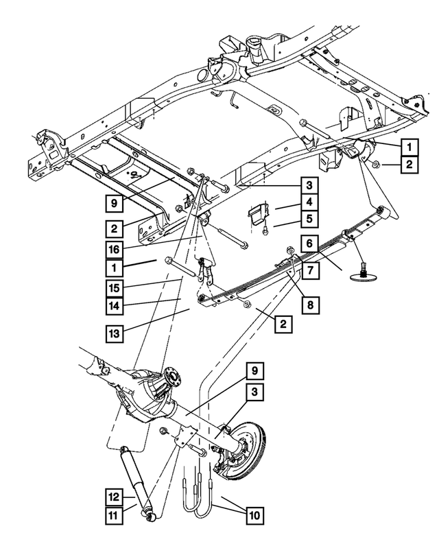 68031697AC - Rear Suspension: Suspension Shock Absorber for Mopar Image
