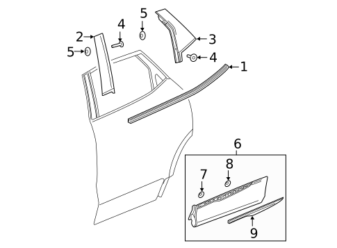 Exterior Trim - Rear Door for 2024 Chevrolet Blazer #0