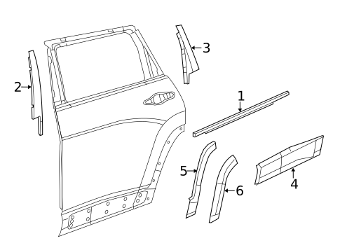 Exterior Trim - Rear Door for 2015 Jeep Cherokee #0