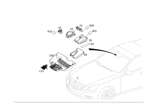 Sensors, Camera and Switches Behind Windshield for 2014 Mercedes-Benz E400 #0