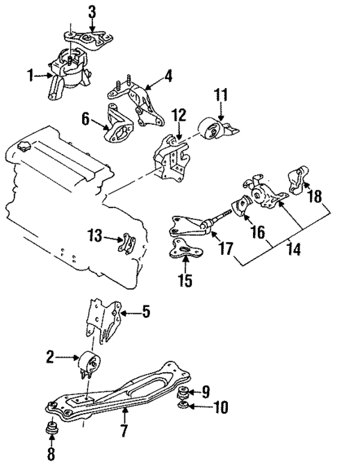 Engine & Trans Mounting for 1997 Mazda Protege #0