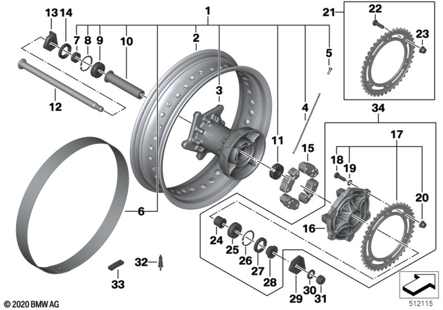 27717726616 - : Sprocket Wheel Set - Z=42; M8 for BMW-Motorrad Image