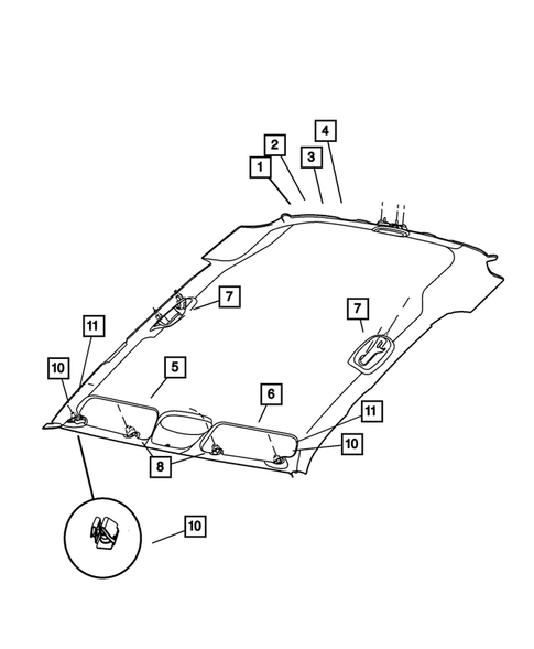 Headliners-Visors-Assist Straps for 2009 Dodge Nitro #0