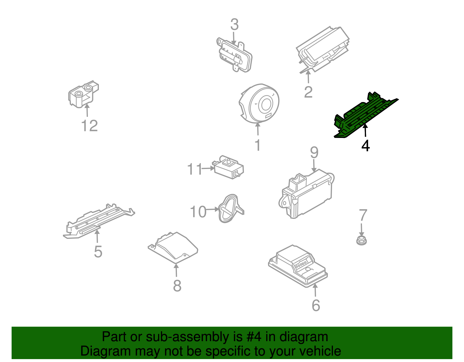 Knee Inflator Module - BMW (72-12-7-055-832)