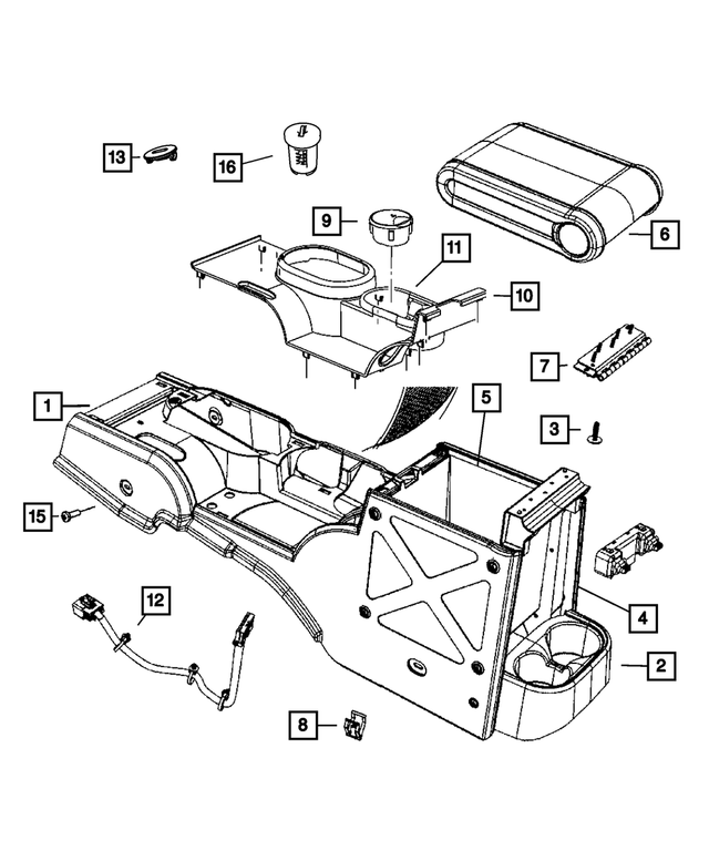 1FH671D5AA - Electrical: Console End Cap for Mopar Image