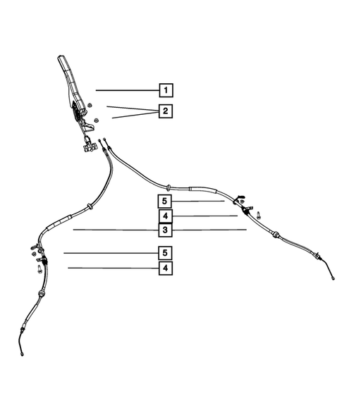 Parking Brake Lever, Cables, and Rear Disc Park Brake Assembly for 2009 Chrysler Sebring #1