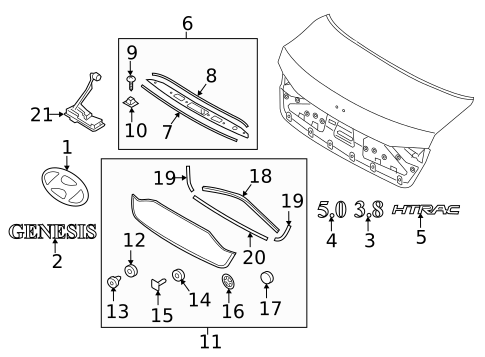 Exterior Trim - Trunk for 2015 Hyundai Genesis #0