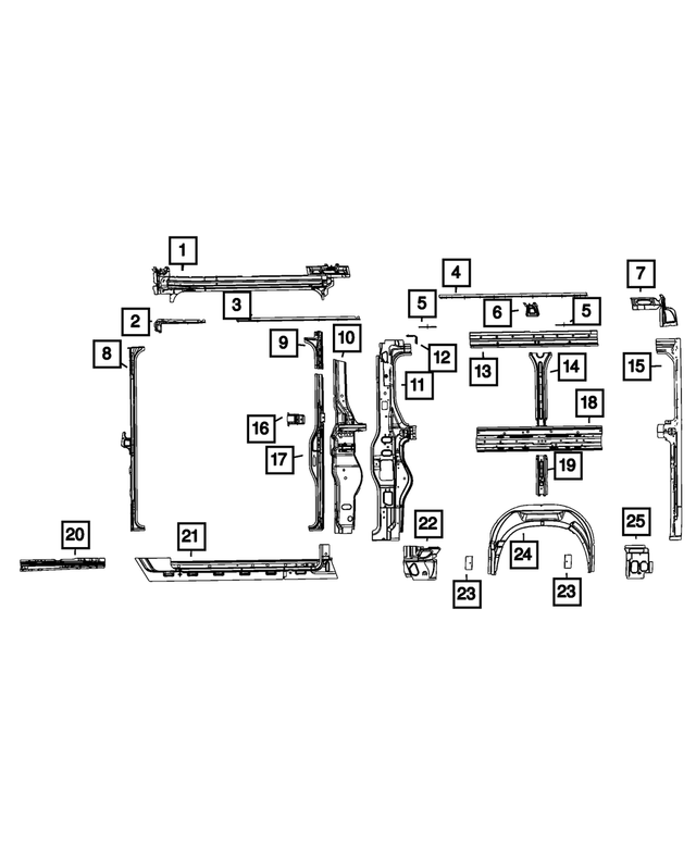 68134323AB - Body Sheet Metal Except Doors: C-pillar Reinforcement, Left for Ram: ProMaster 1500, ProMaster 2500, ProMaster 3500 Image