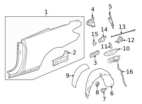 Quarter Panel & Components for 2013 Mercedes-Benz E 350 #2