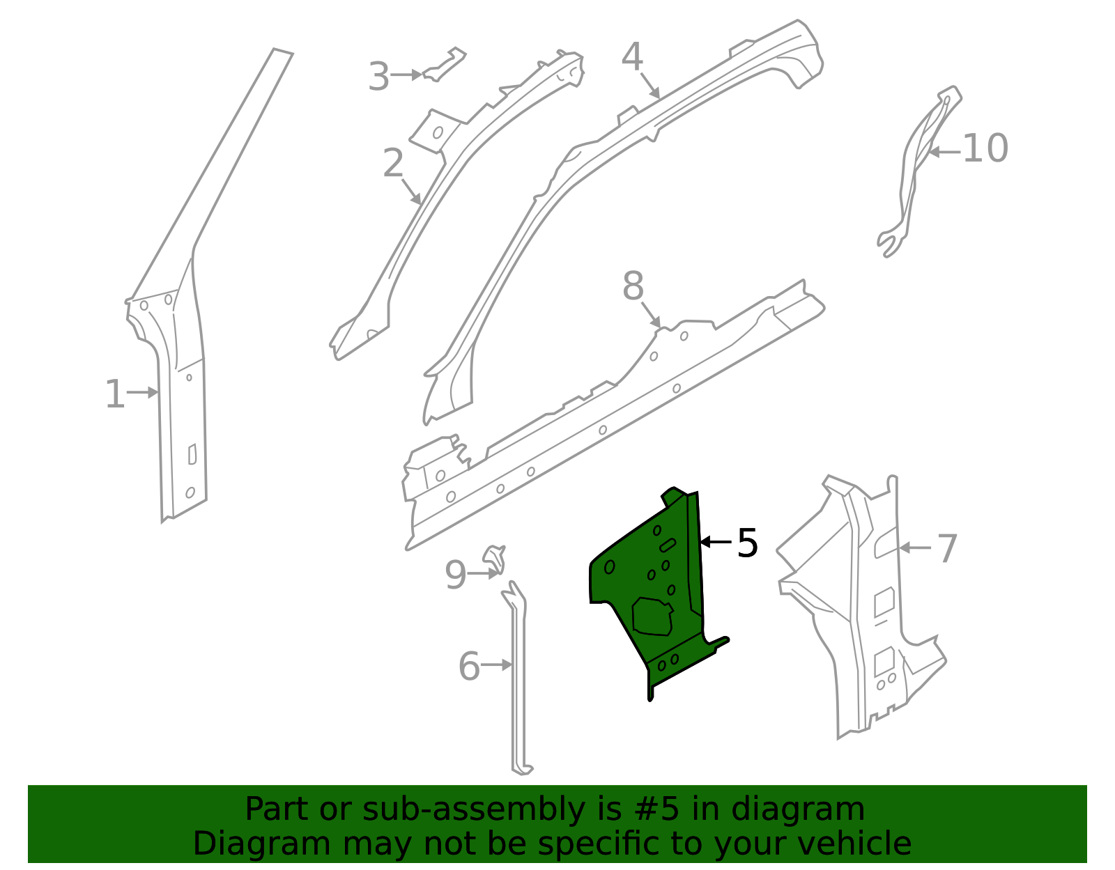 Inner Pillar - Porsche (9Y0-802-124-Y-GRV)