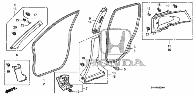 Pillar Garnish for 2008 Honda CR-V #0