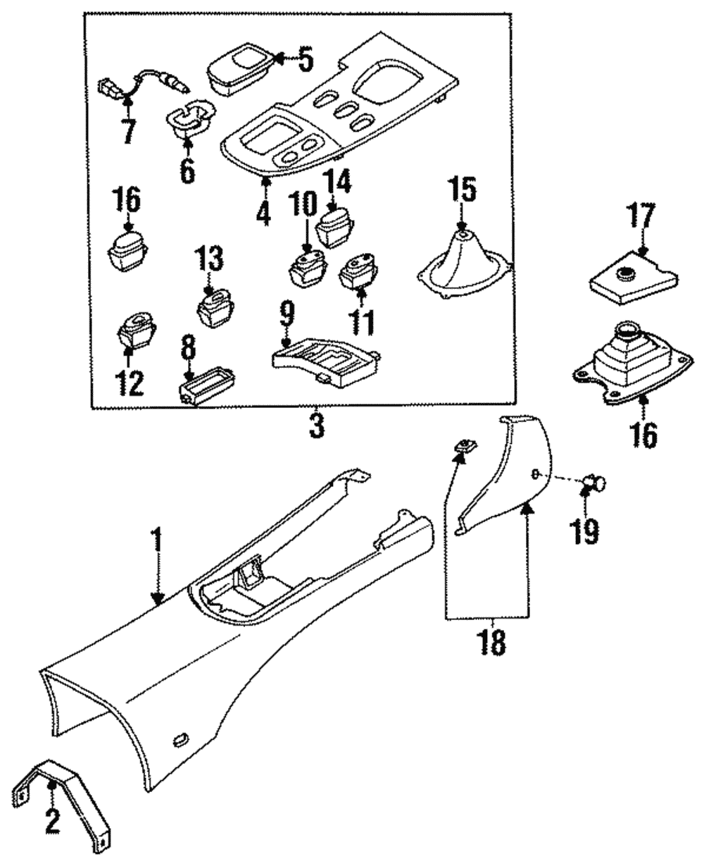 1993-1995 Mazda RX-7 Console Base FD01-64-420E-02