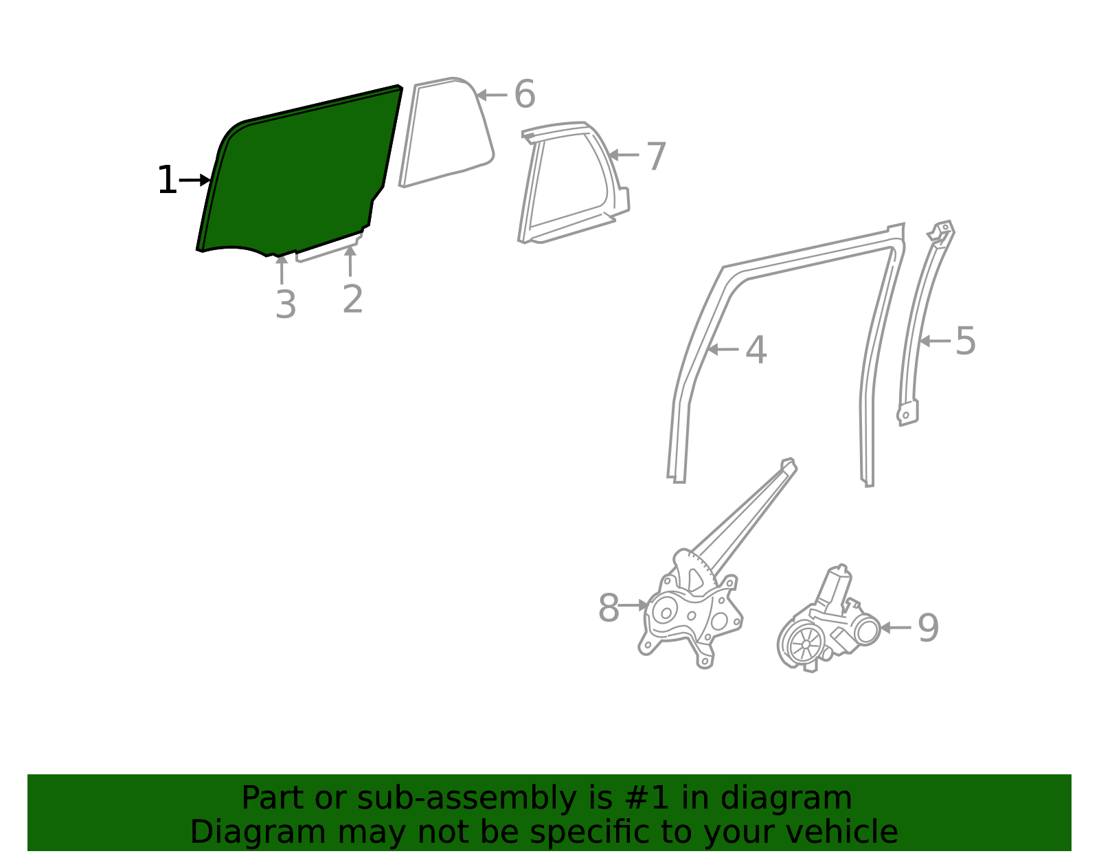 2008-2014 Scion xD Movable Glass 68113-52290 | OEM Parts Online