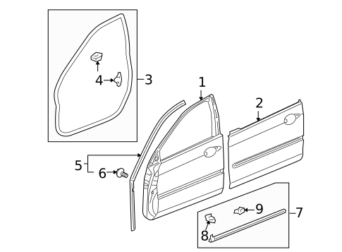 Door & Components for 2010 Acura RL #1