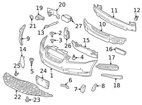 Bumper & Components - Front for 2013 Jaguar XF #2