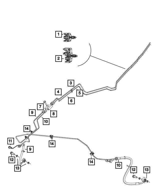 68258945AA - Brakes: Brake Tube, Left for Ram: 1500, 1500 Classic Image