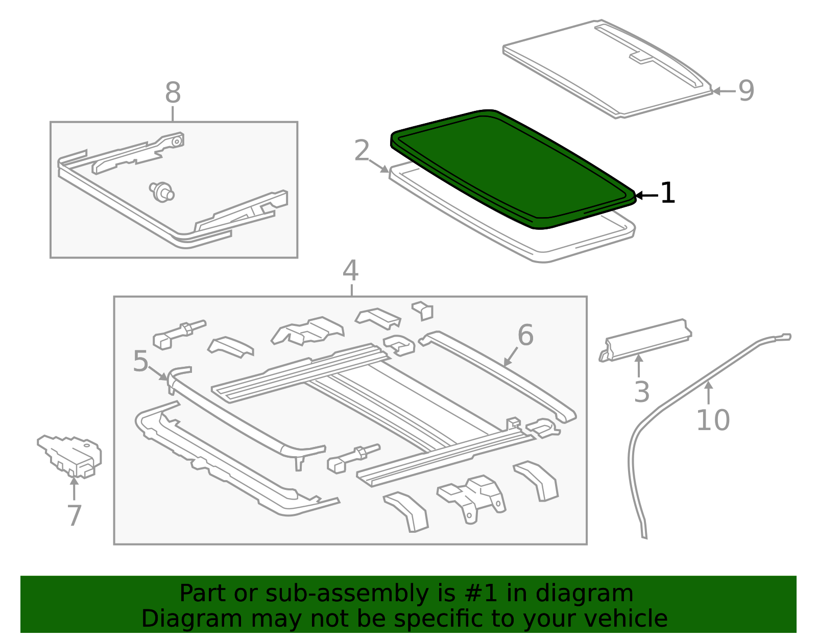 63201-06290 - Sunroof Glass 2019-2025 Lexus | Longo Lexus Parts