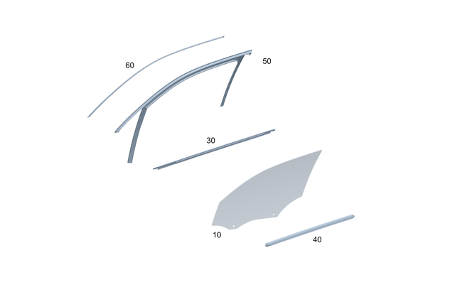 2437250200 - Front Door: Side Window Pane for Mercedes-Benz Image image