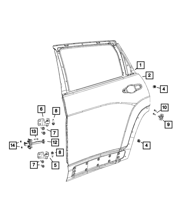 « 68140736AB – Doors, Door Mirrors and Related Parts : Bas De Porte CharniÈre, Côté Droit pour Mopar Image »