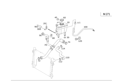 Expansion Tank, Mounting and Hoses for 2006 Mercedes-Benz SLK280 #0
