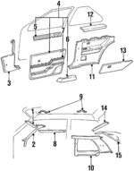 E43Z5403606A - Body: Interior Molding for Ford: Tempo | Mercury: Topaz Image