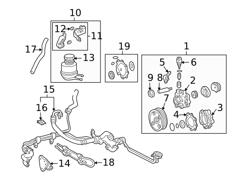Pump & Hoses for 2005 Toyota Tundra #1