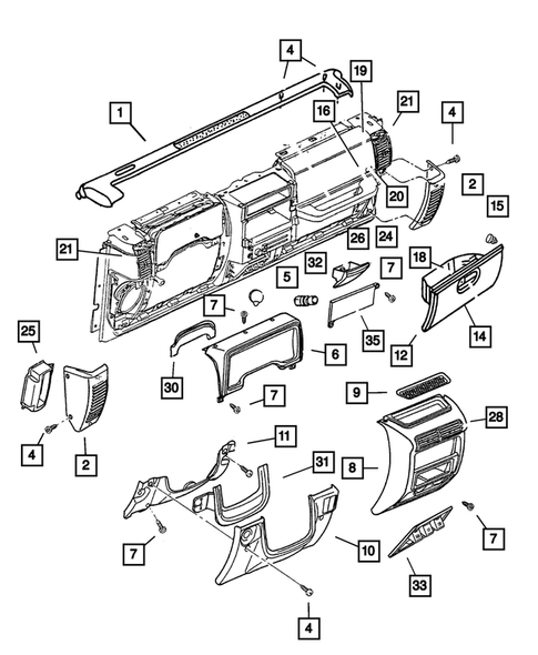 Instrument Panel for 2001 Jeep Wrangler #0