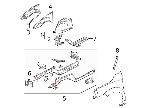 Structural Components & Rails for 2007 Buick Terraza #0