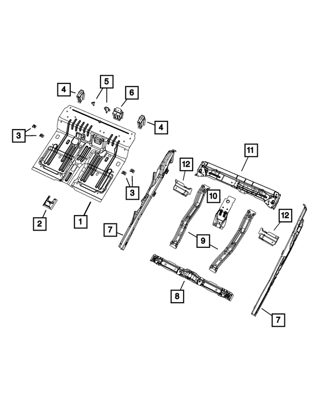 68342066AA - Body Sheet Metal Except Doors: Rear Floor Pan for Mopar Image image