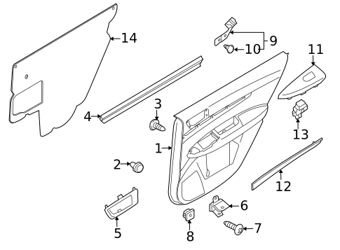Rear Door for 2011 Subaru Legacy #2