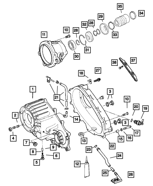 5072315AA - Transfer Case Model 242 [DHP]: Transfer Front Case for Mopar Image