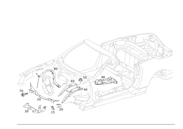 2308200469 - : Cable Duct for Mercedes-Benz: SL500, SL55 AMG, SL550, SL600, SL63 AMG, SL65 AMG Image